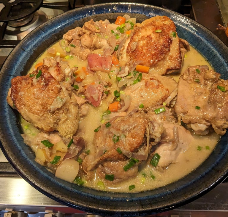Samoan-Style Chicken and Vegetable Curry. Gluten-free dairy-free chef event catering Clackamas