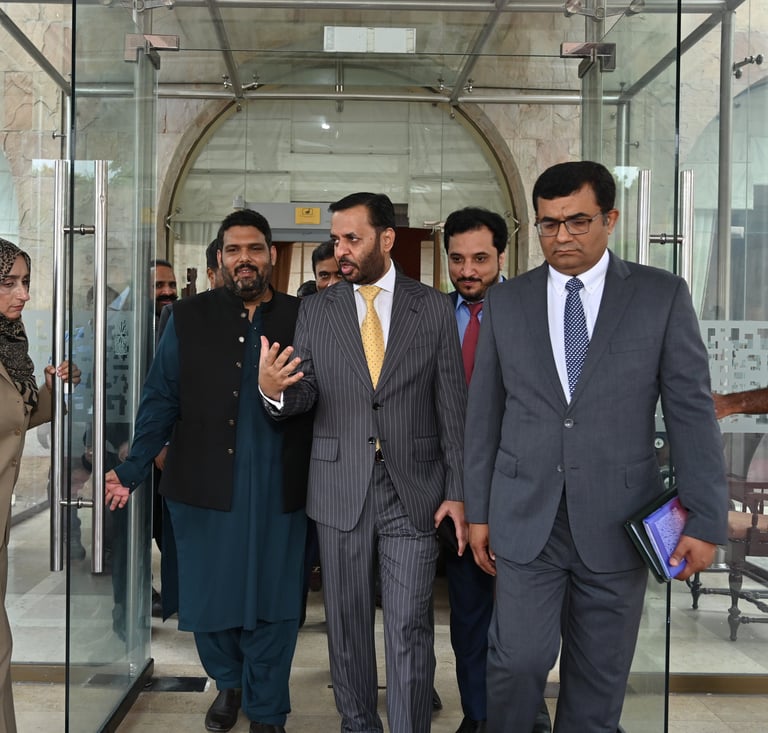 Nadir Qureshi working with Federal Minister Syed Mustafa Kamal on digital health strategy