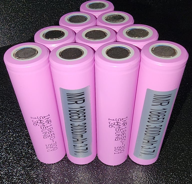 10 pack of rechargeable 18650 lithium ion batteries.  3000 Mah