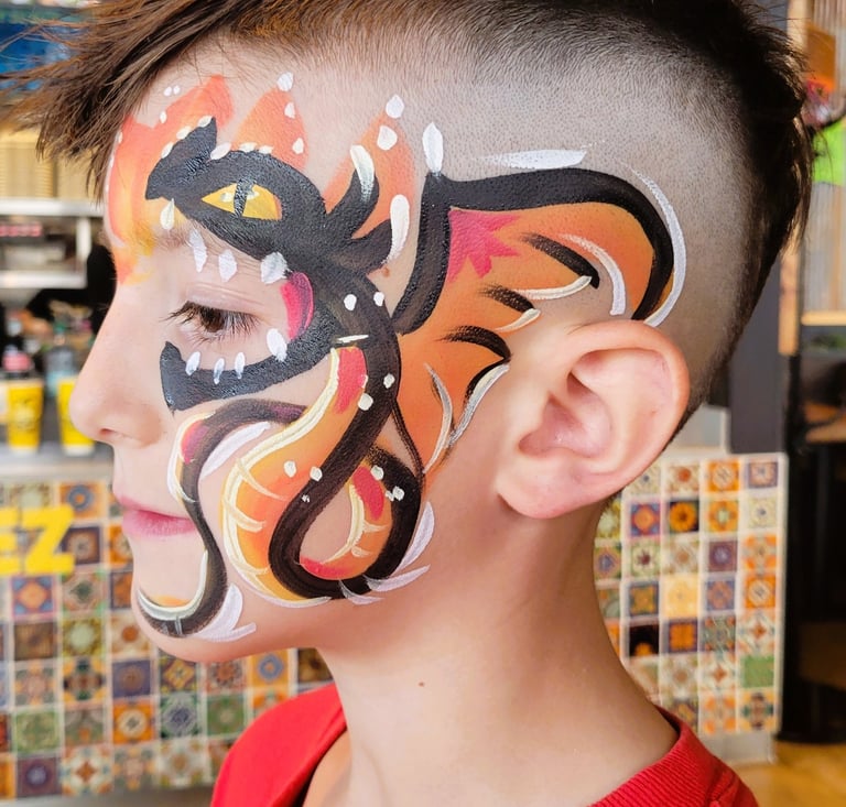 face painting kids face dragon