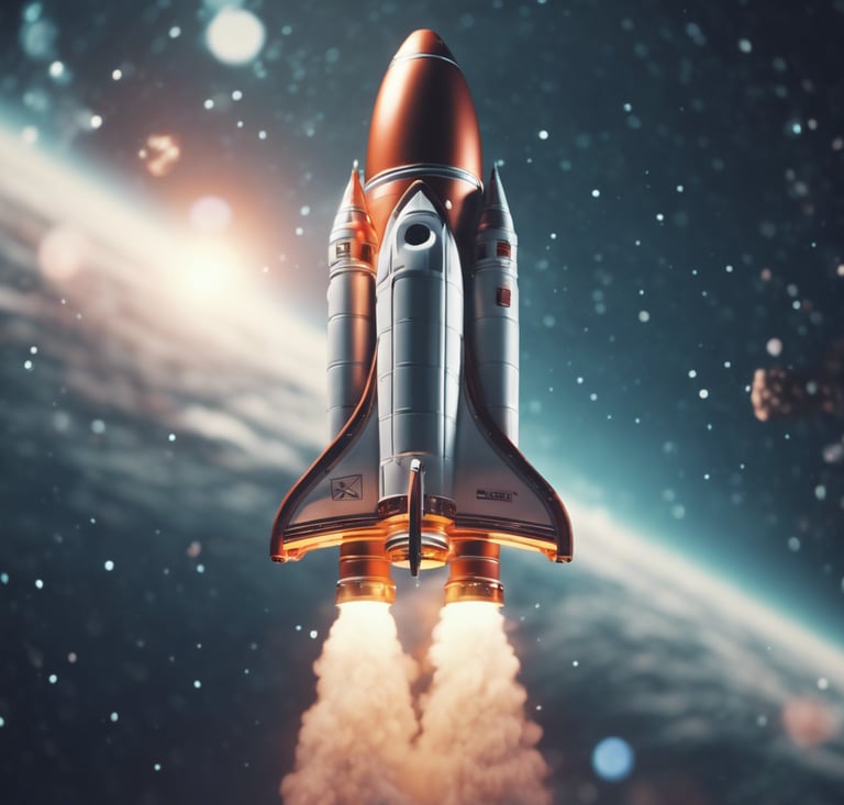 rocket ship in space
