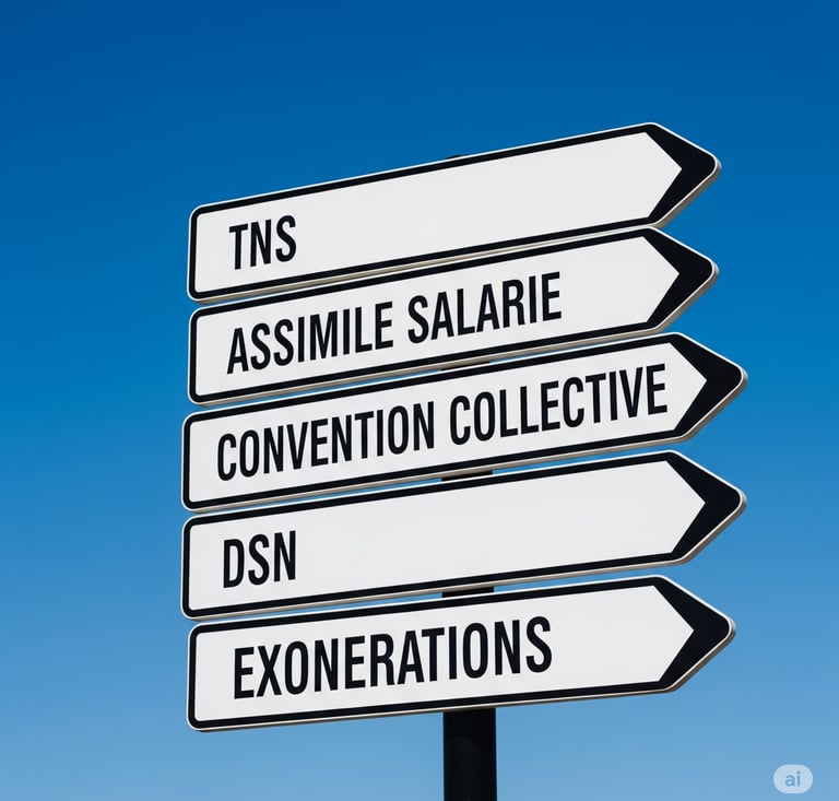 panneaux montrant les différents régimes sociaux 