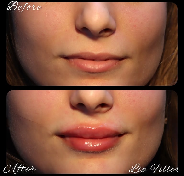 lip filler before after photo Antalya