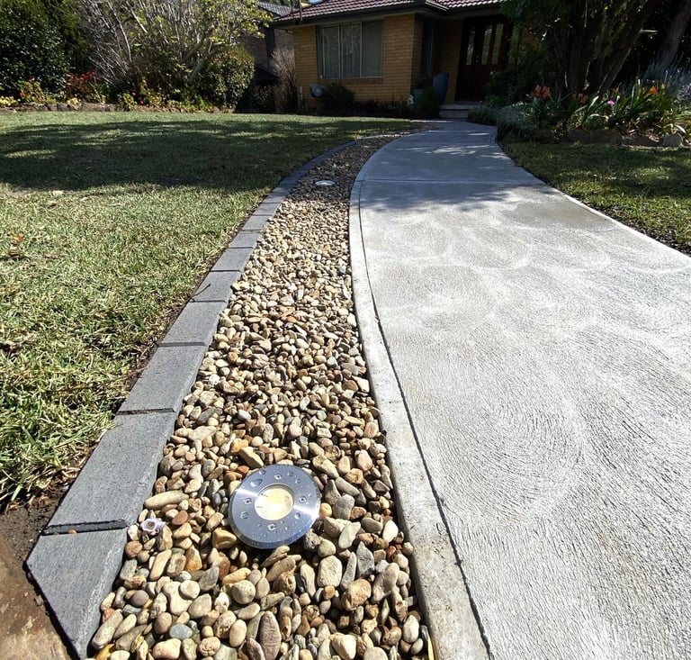 new walkway in front lawn