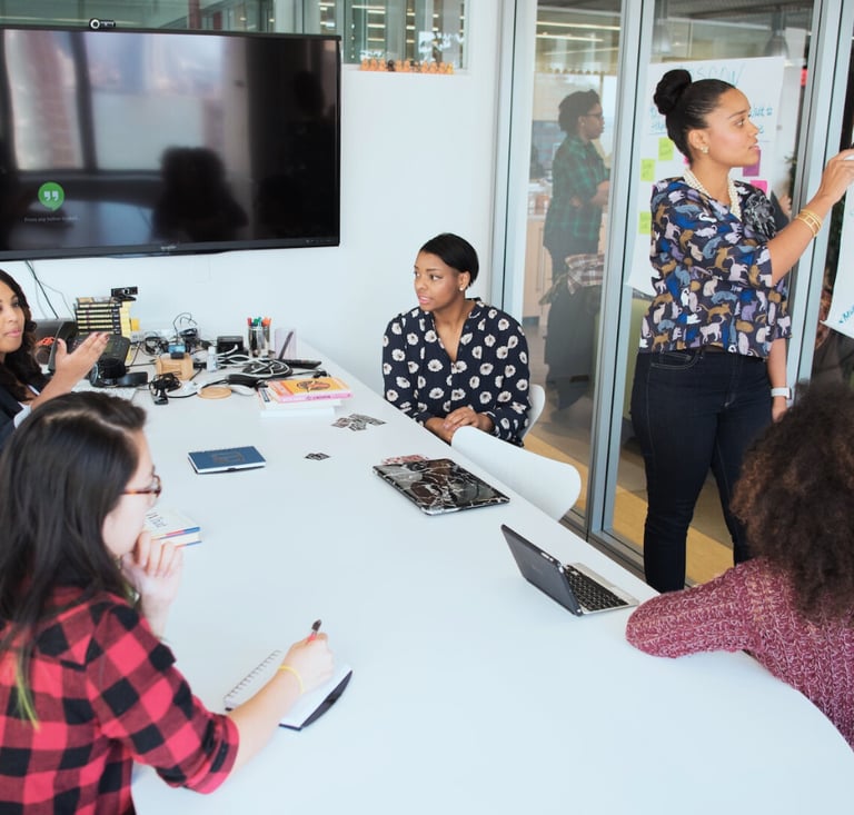Marketing strategists in an office meeting