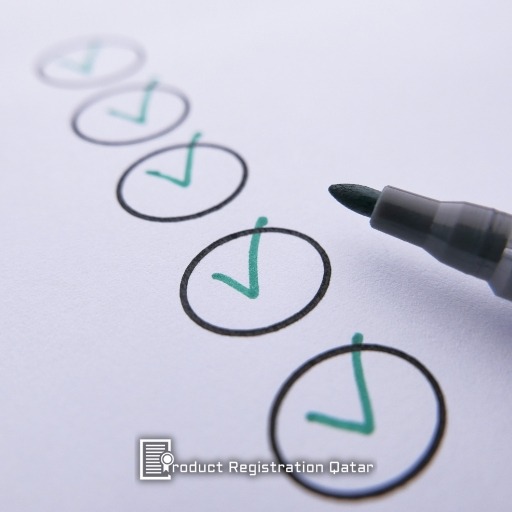 Checklist with Product registration qatar logo