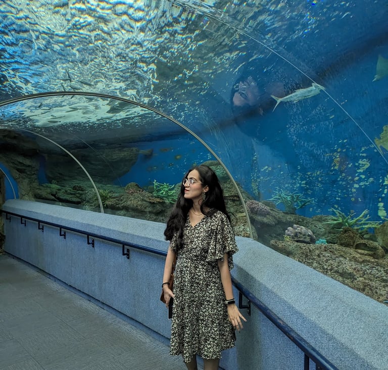 Riya, human copywriter at the Bangkok aquarium