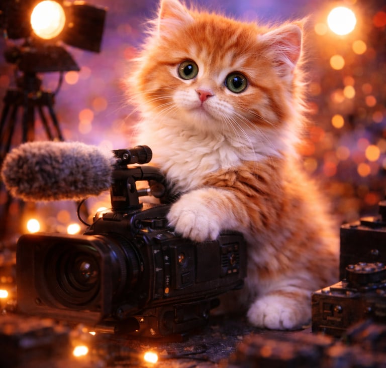AI Cat Video Content Creation Studio Film VIdeographer kitty