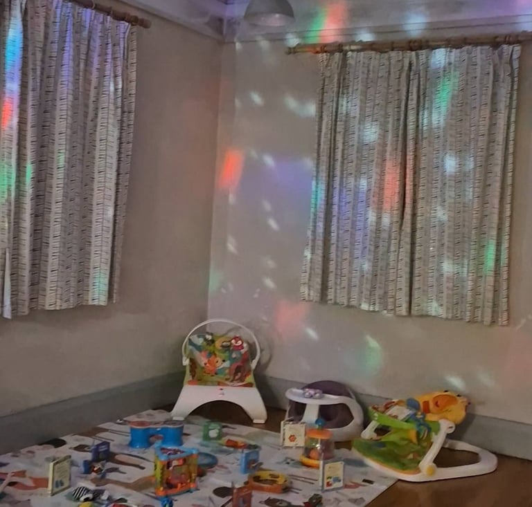 Baby play and sensory area inside Little Ladybirds baby and toddler group at Thaxted Church Hall