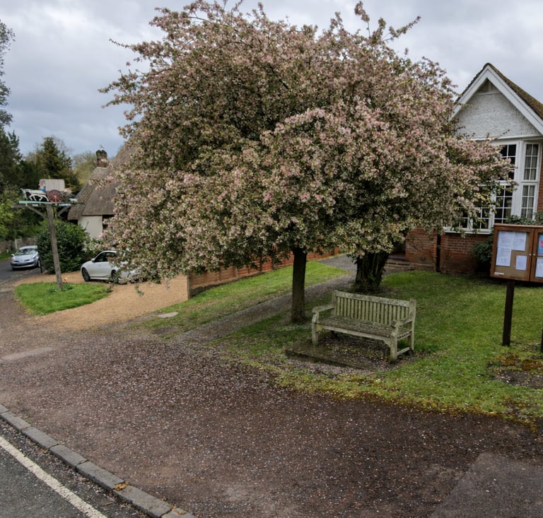 Elmdon Village Hall exterior in Elmdon near Saffron Walden, venue for The Musical Box baby and toddler music group.