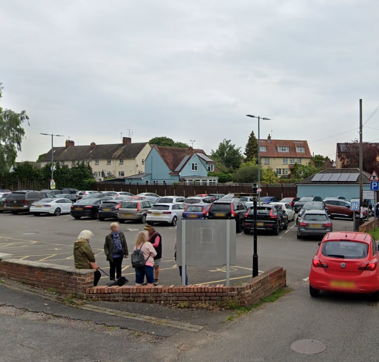 Free public car park near Little Ladybirds baby and toddler group in Thaxted