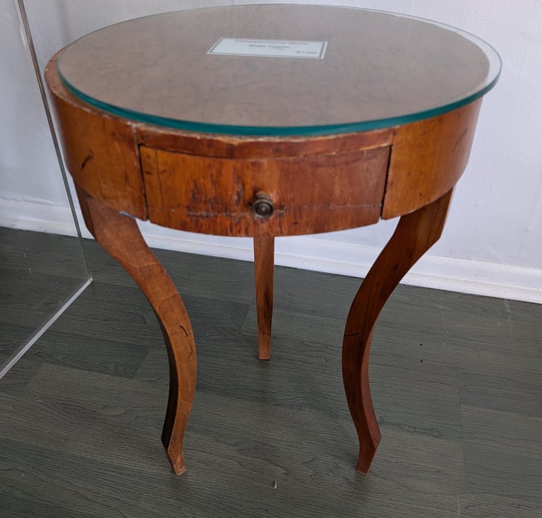 Glass top side table
