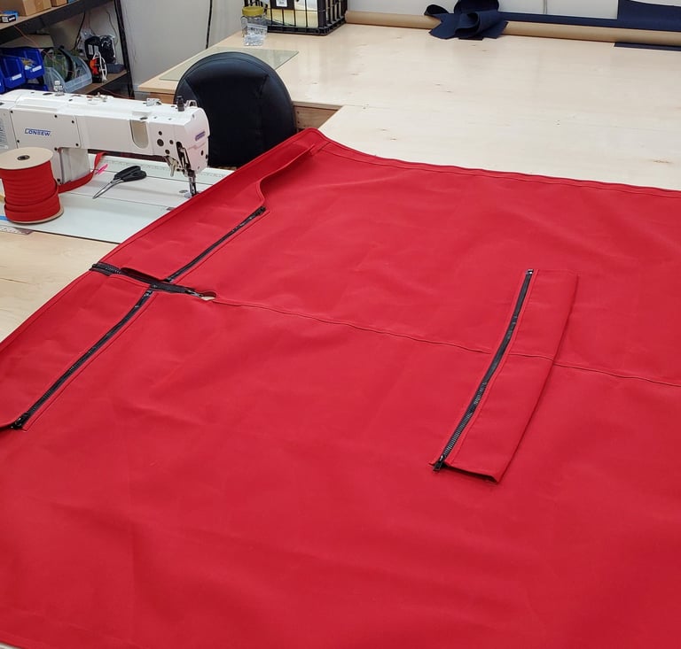 marine canvas repair with industrial sewing machine