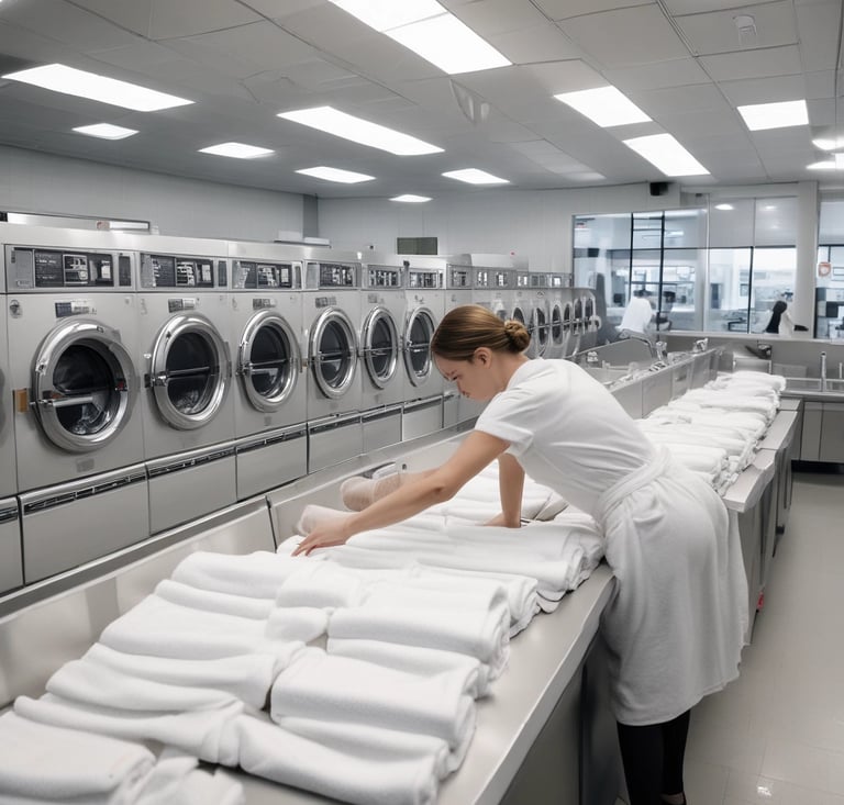 A delivery van ready for towel pickup in the morning.