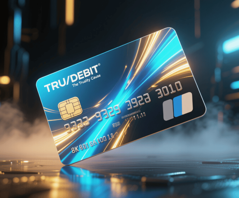 a TRUDEBIT card from truality in support of the truality cause