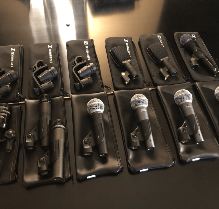 Shure and Sennheiser microphones