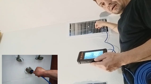 كشف تسربات المياه بالكاميرا الحبل