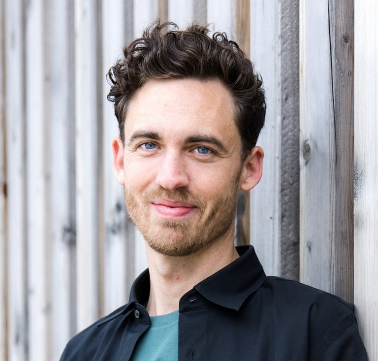 man with a black shirt