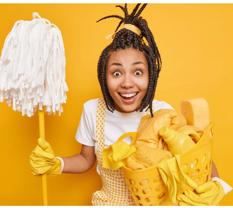 black girl volunteering for sparkle of hope cleaning foundation