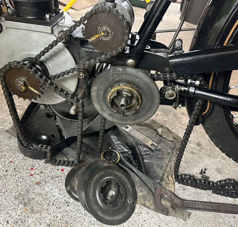 Antriebsseite Royal Enfield Motorrad von 1925