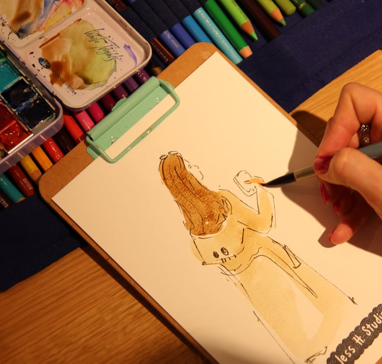 Live-zeichnen buchen Schnellportrait für Firmenveranstaltungen, Fashion und Beauty Events Firmenfeiern zur Kundenbindung