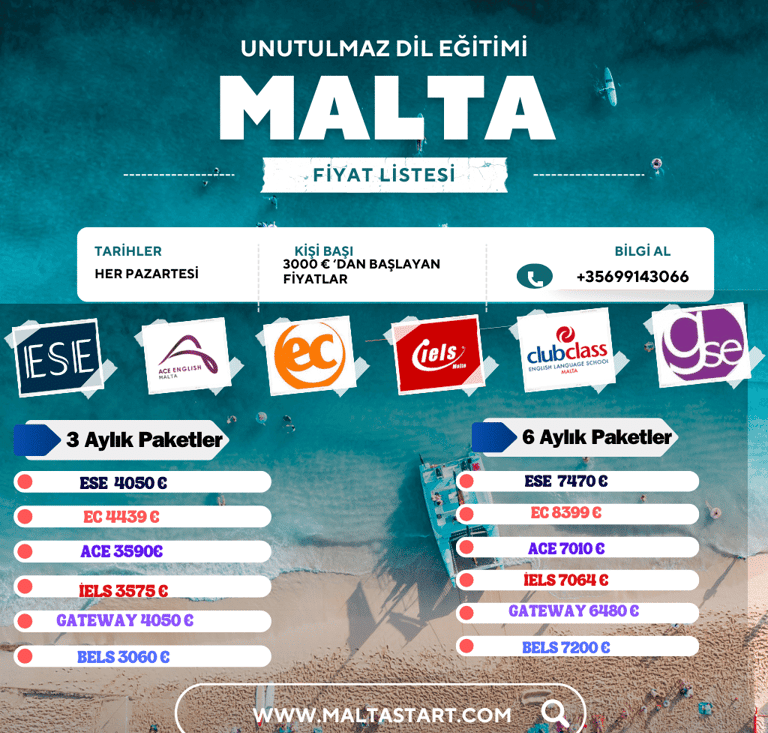 Malta Dil Okulu Fiyatları