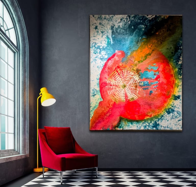 imagen de obra en espiral. tamaño 30 x 30