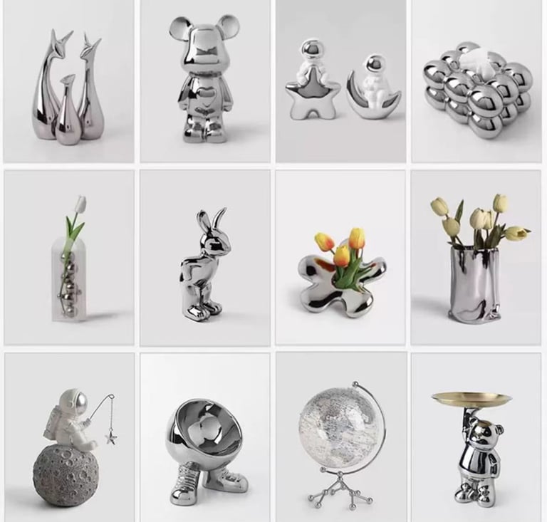 artículos de decoración para el hogar de metal