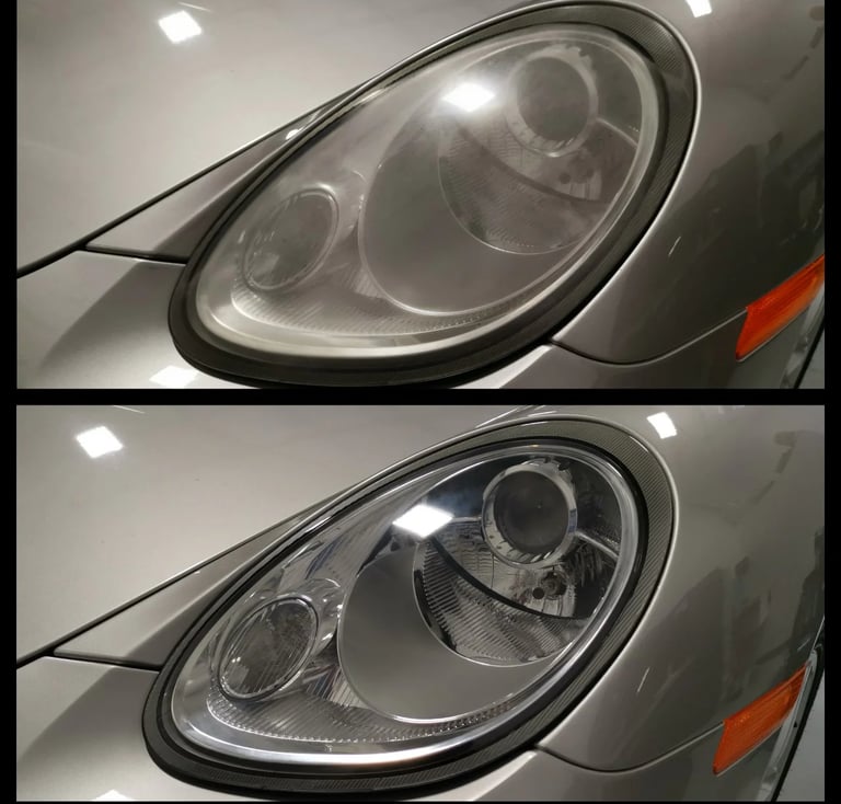 Posrche 911 results of headlight restoration