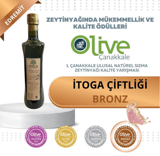 İTOGA Çiftliği “Olive Çanakkale 2025 Zeytinyağında Mükemmellik ve Kalite Ödülü” aldı.