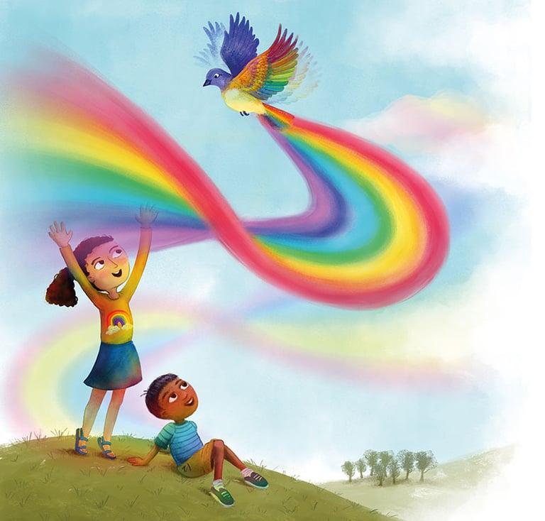 the Relaxation Rainbow book design and illustrations