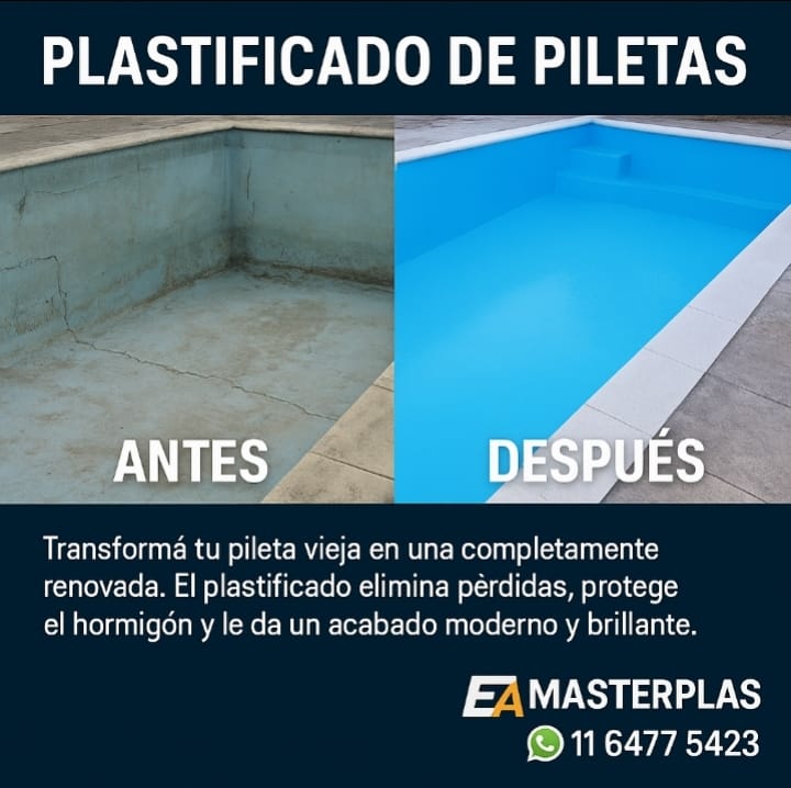 Reparación de pileta de hormigón con fibra de vidrio en Morón