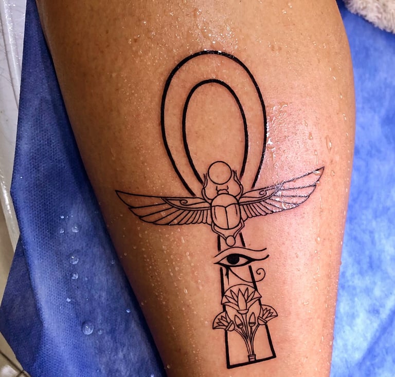 Anchor tattoo in traditional style on forearm — Hurghada Tattoo Studio