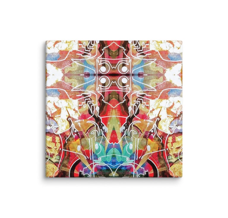 a colorful abstract art print of a colorful abstract painting