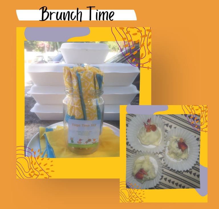 Yoga brunch in Lisbon. Stacked packed lunch boxes and home-made white chocolate covered balls.