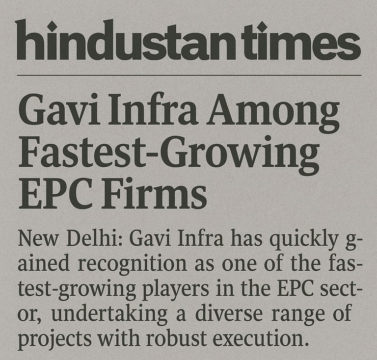 Gavi Infra news press coverage – Hindustan Times style collage