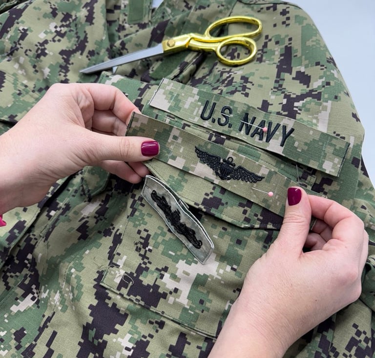 Alterations and Patch Attachment Services for Military Uniforms