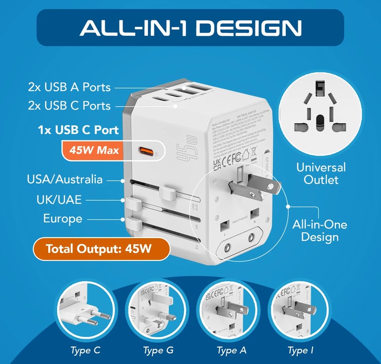 6 in 1 international converter