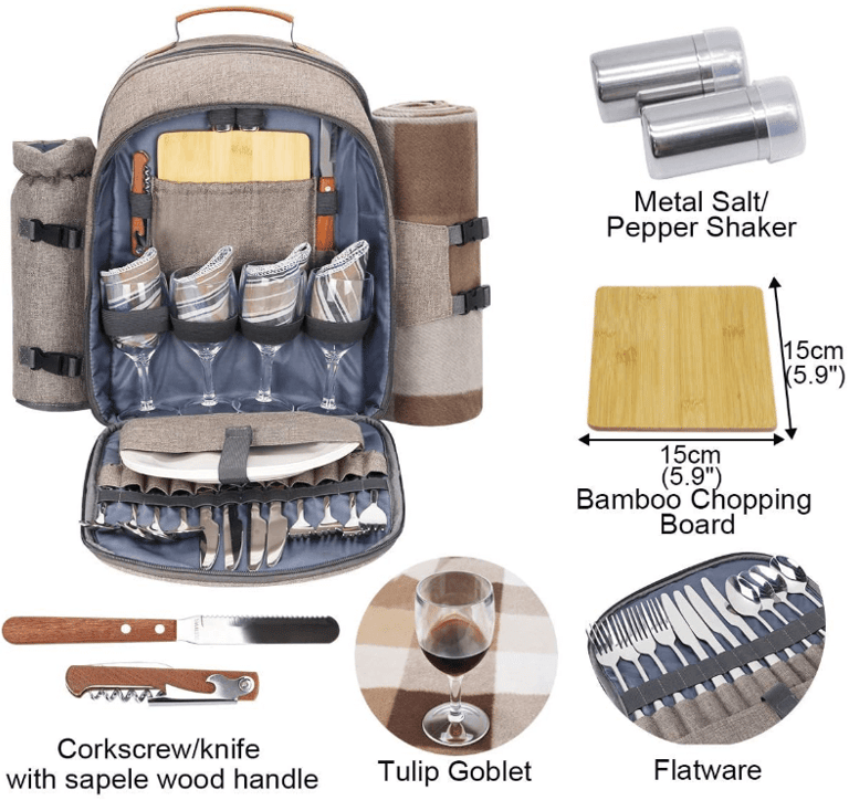 a backpacker's backpacker with a picnic set up