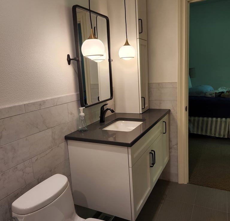 floating vanity with undermount sink