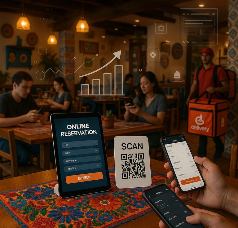 Ejemplo transformación digital restaurante mexicano con reservas online y menú digital