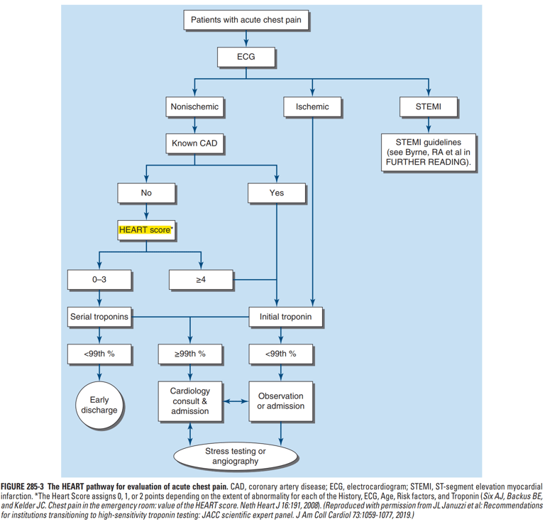 Management algorithm for acute chest pain