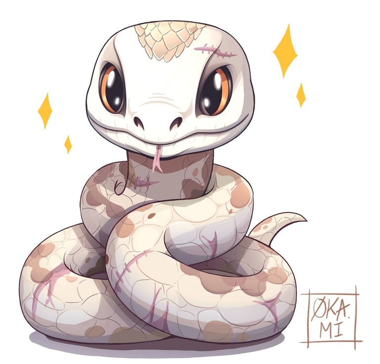 serpent mignon kawaii chibi mascotte