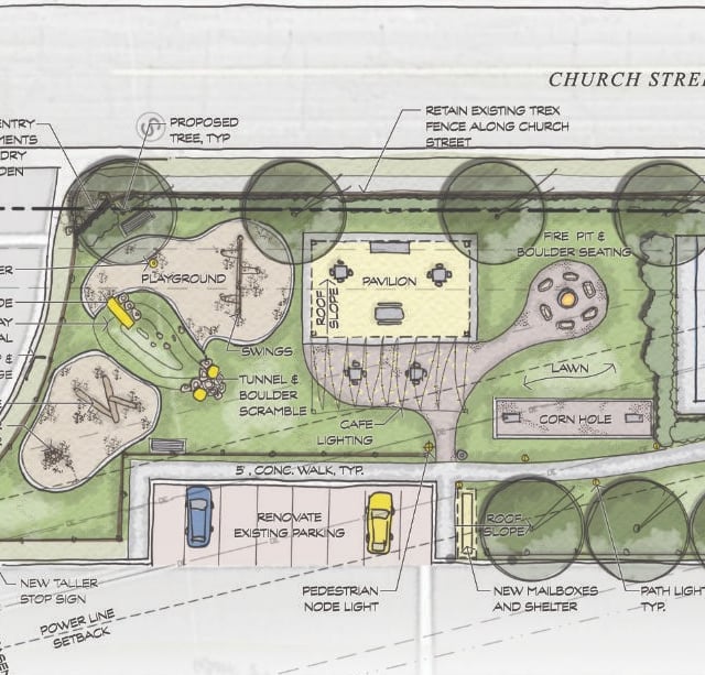 a drawing of a plan for a park