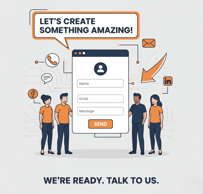 digital marketing contact form illustration – Addsnim Digital