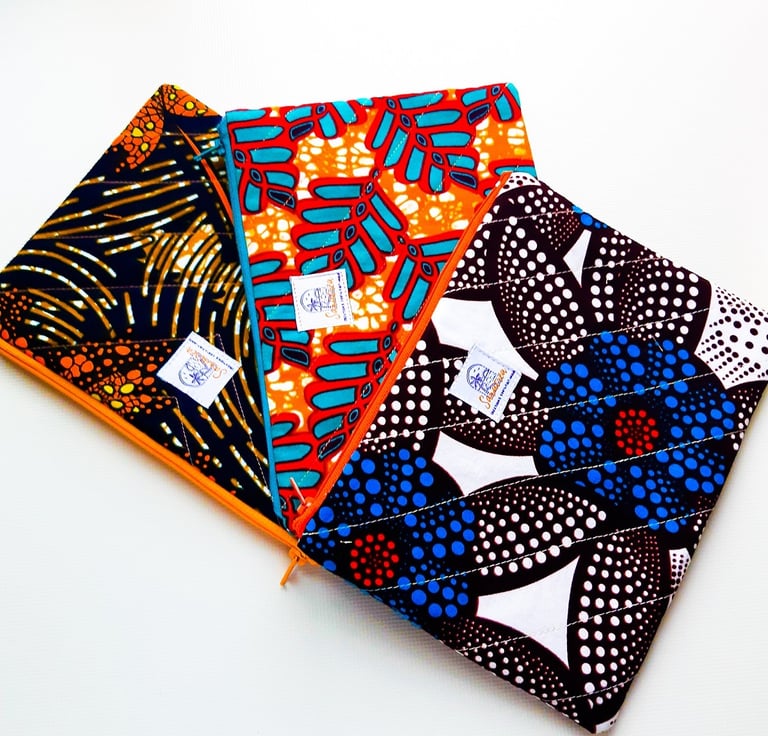 pochette en tissu wax