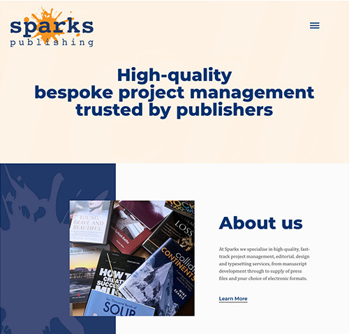 Sparks Publishing website design