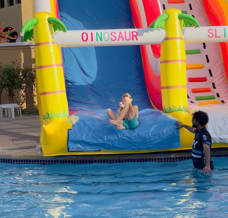 splash party dubai. waterslides for pool