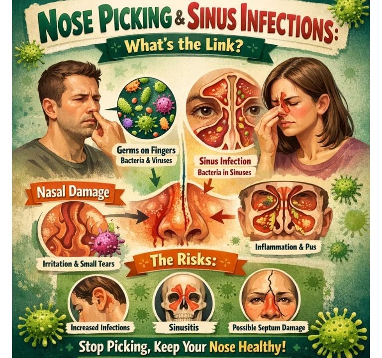 🦠👃 Nose Picking & Sinus Infections: What’s the Link?