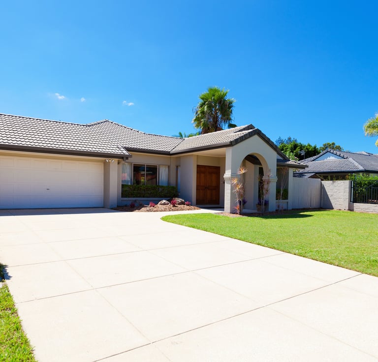 Concrete driveway installation in St. Petersburg FL, residential home